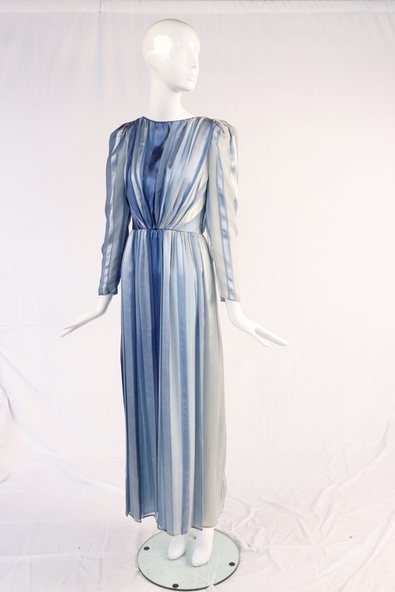 Silk Chiffon Blue Stripped Dress