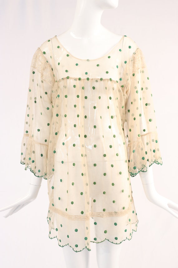 Green Lace Polka Dot Dress