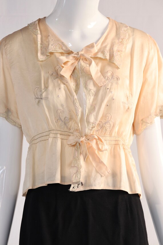Vintage 1930s Light Pink Lingerie Top