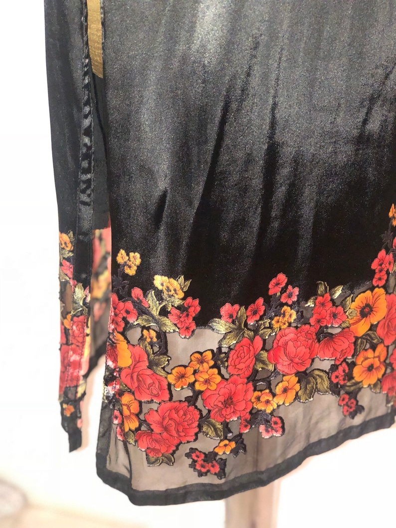 black silk floral dress