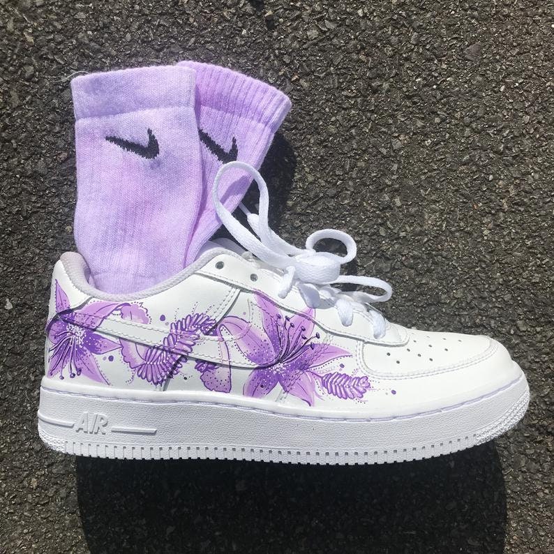 nike air force blue flower