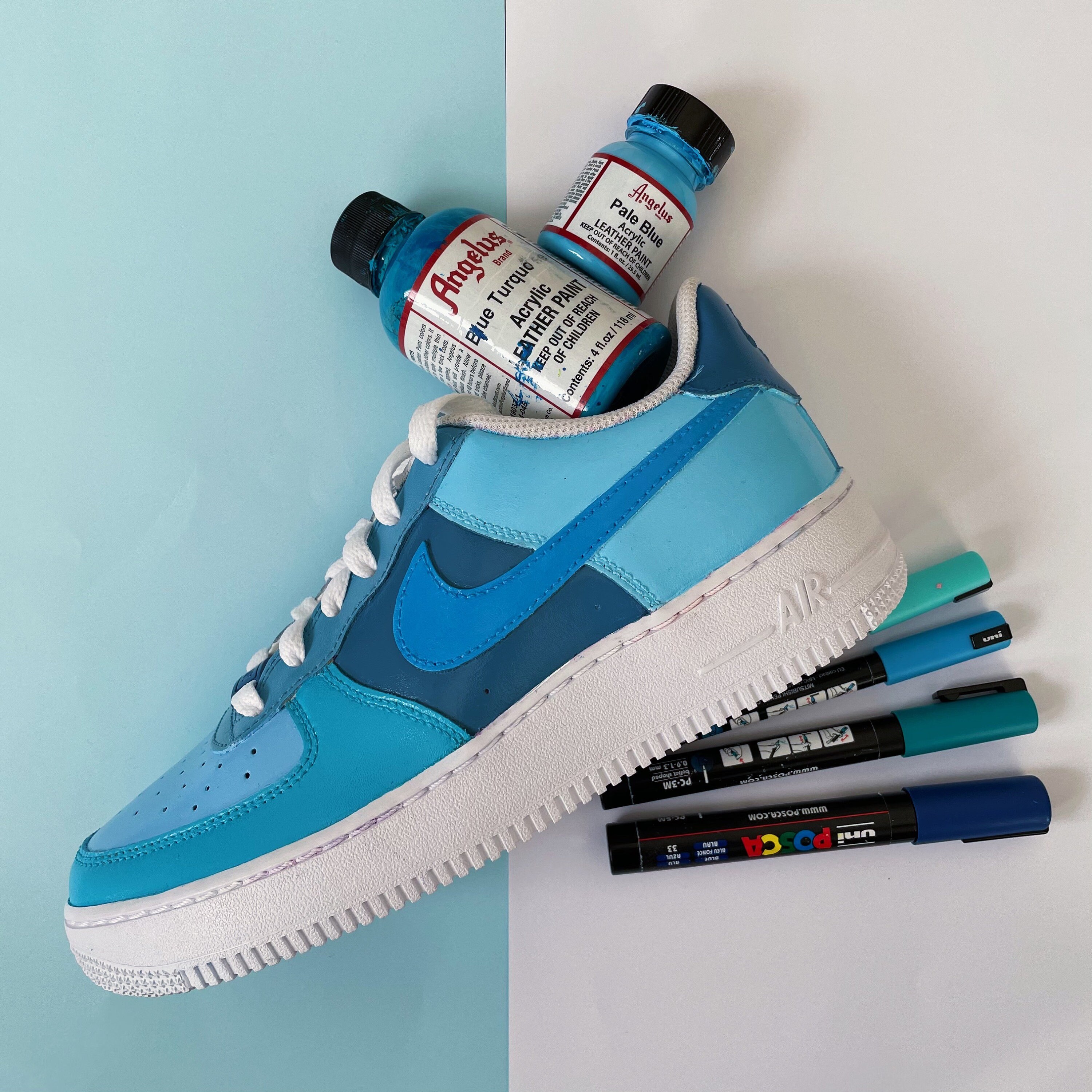 Bloque de color azul Nike Air Force 1s fuerza aérea azul | Etsy España