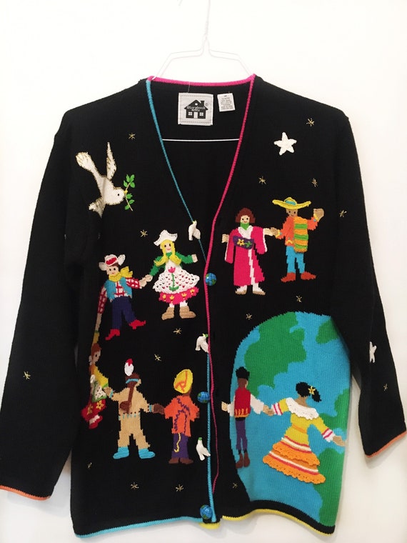 Vintage ‘Storybook Knits’ Detailed World Peace Car