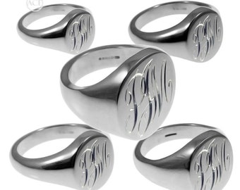 Landa Jewel - Anello Lucido In Argento Sterling Massiccio, Con Sigillo Di Forma Ovale O Quadrata, Unisex E Argento, 69 (22.0), Colore: Cushion, Cod. SN-CU6-P - Foto 7