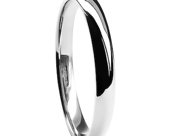 2mm 950 Platinum Light Court Comfort Profile Wedding Rings Bands Fully UK Hallmarked