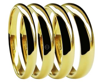 Bespoke 18ct Yellow Gold Court Profile Wedding Band, U.K. Hallmarked