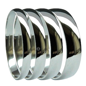 950 Platinum Light D-Shape Wedding Rings Bands Sets His or Hers Fully UK Hallmarked & Bespoke Hand Finished, to order 2mm 3mm 4mm 5mm 6mm