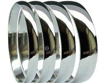 950 Platinum Light D-Shape Wedding Rings Bands Sets His or Hers Fully UK Hallmarked & Bespoke Hand Finished, to order 2mm 3mm 4mm 5mm 6mm