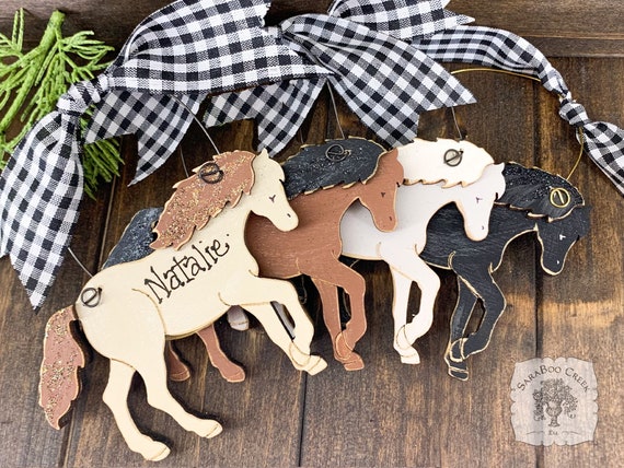 Horse Ornament Personalized, Horseback Riding Ornament, Handmade Wood Horse  Lover Gift, Equestrian, Girl & Women Gifts, Christmas Ornament 