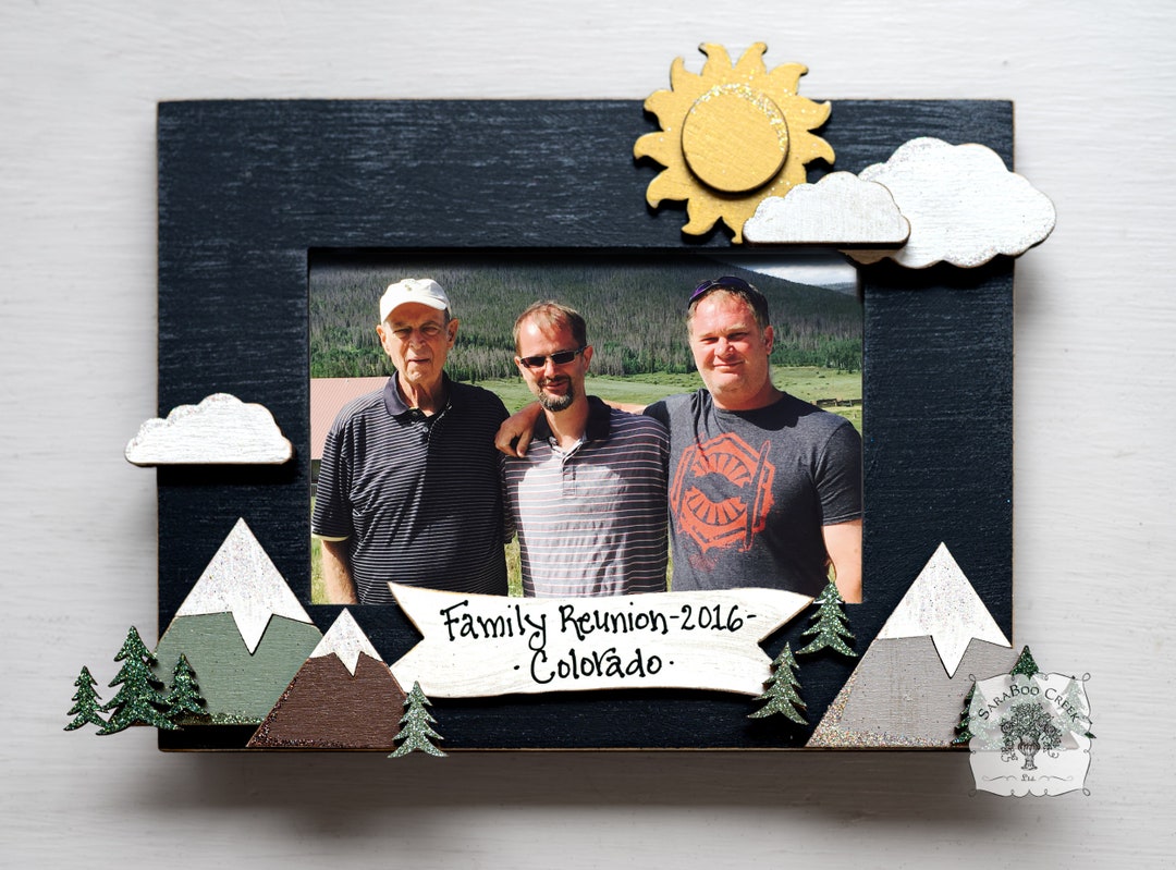 4x6 Outdoor Mountain Scene Photo Frame - Personalizable Handmade Wood ...
