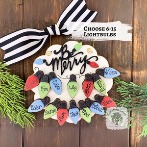 Grandkids / Grandchildren Ornament or Large Family / Group Christmas Gift - Choose 6-15 Personalized Christmas Bulbs; Handmade Layered Wood