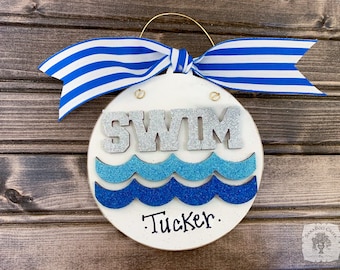 Swimmer Ornament, Swimming Ornament, Water Polo Ornament, Personalized, Diver Ornament, Swim Ornament, Swimmer Gift Personalized