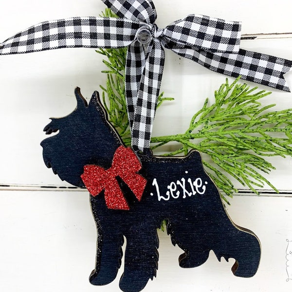 Schnauzer Ornament, Miniature Schnauzer Gifts, Black Schnauzer Ornament, Giant Schnauzer, Personalized First Christmas Ornament for Puppy
