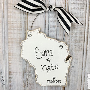 Wisconsin Ornament, State of Wisconsin, Wisconsin State Ornament, Best Friend Moving Away Gift, Personalized Christmas Ornament
