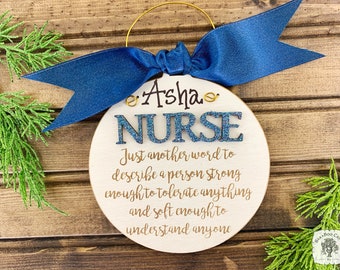 Personalized Nurse Ornament - Nurse Gift for Male or Female Nurse or Future Nurse; Nurse Graduation Gift or Christmas Tree, Handmade Wood