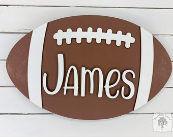 20” Football Wall Decor, Football Gifts, Sport Name Sign, Boys Room Or Nursery, Personalized Wall Hanger, Baby Boy Gift, Baby Shower Gift