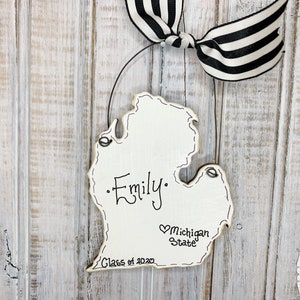 Michigan Ornament Personalized, State Gift, Friends Moving Away Gift, Christmas Ornament, Personalize City Ann Arbor Detroit Grand Rapids