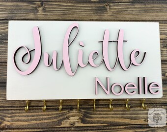 Personalized Bow Holder, Hanging Hair Accessories Holder, Custom Headband Holder, Display, Girl Gift