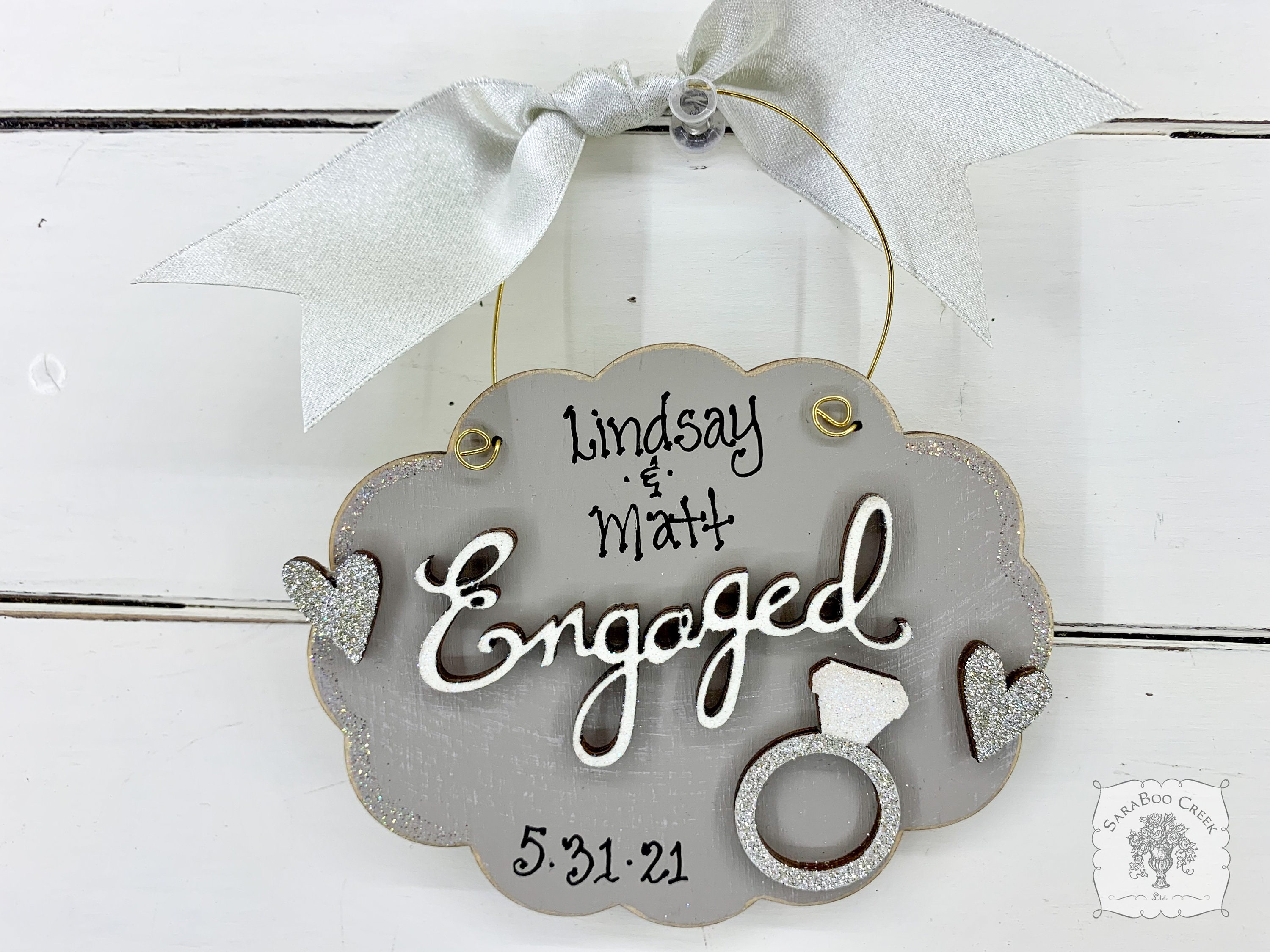 Engagement Ornament Engaged Ornament Personalized Engagement Etsy