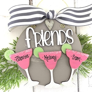 Margarita Ornament for Girlfriends, Friends, Sisters or Cheers; Personalized 2 or 3 Margaritas; Handmade Wood Christmas or Birthday Gift
