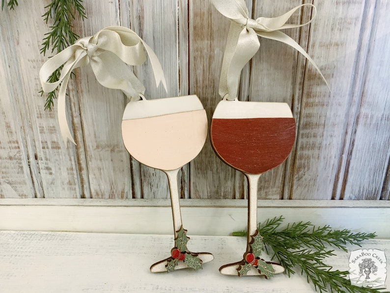 Wine Ornament Wine Glass Ornament Friends Red Wine White Etsy