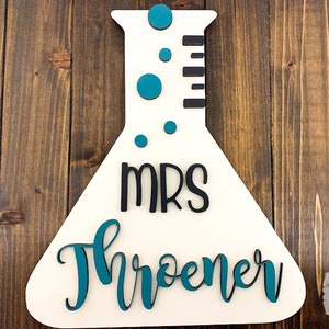 Science Teacher Sign for Science Classroom Door Decor - Personalized ...