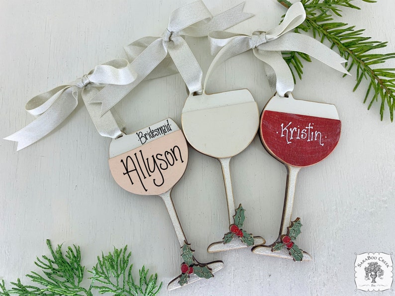 Wine Ornament Wine Glass Ornament Friends Red Wine White Etsy