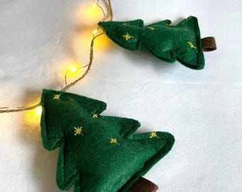 Christmas Tree Garland, Christmas Felt Decoration, Holiday Decor