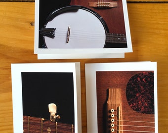 Guitar and Banjo 3-pack 4.25 x 5.5" notecards