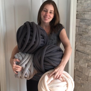 1 KG, Chunky yarn, Cotton tube yarn, thick knitting yarn, arm knitting, hand knitting