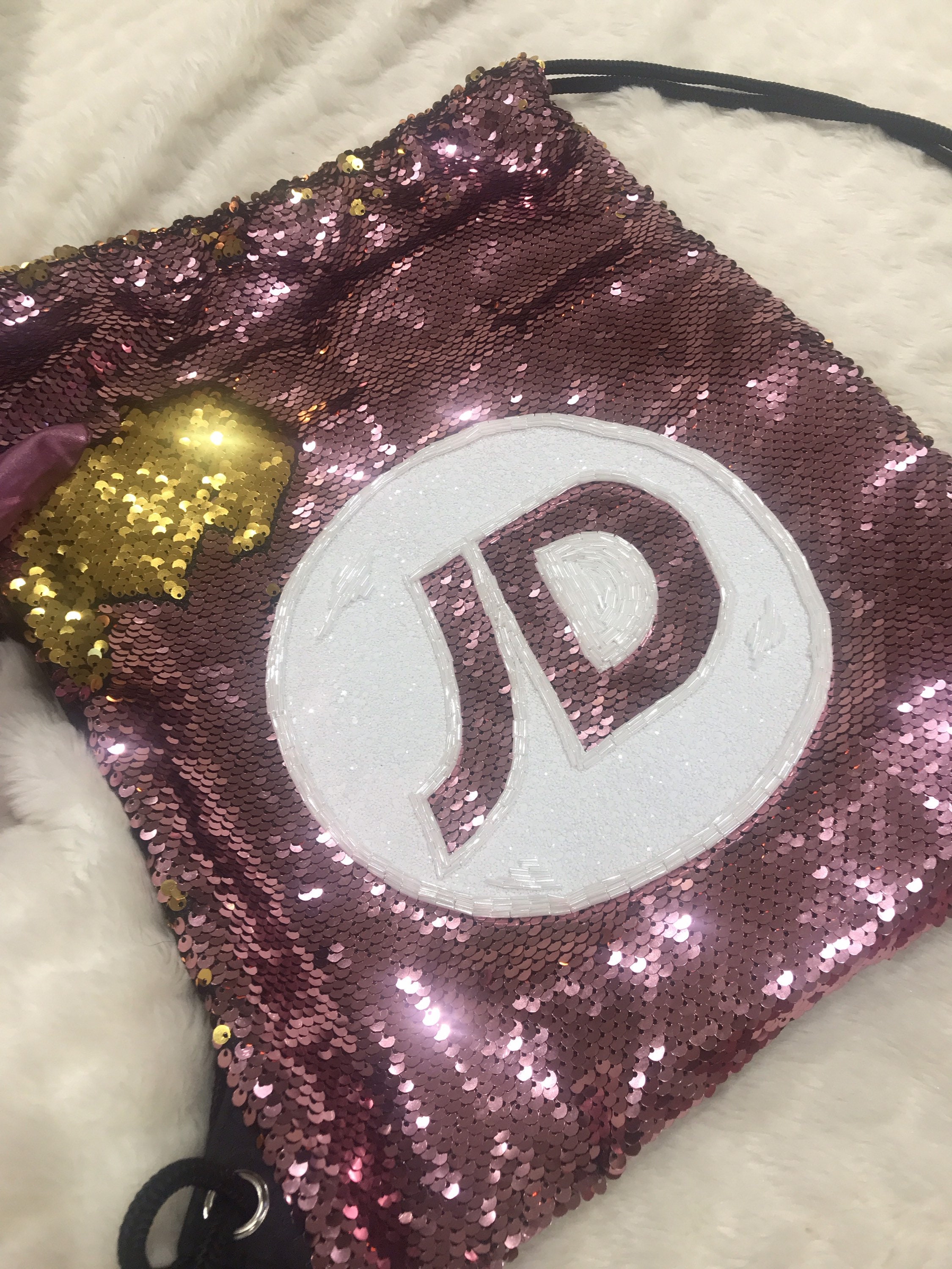 Handmade JD Sports Style Drawstring Sequin HandBeaded Bag Etsy