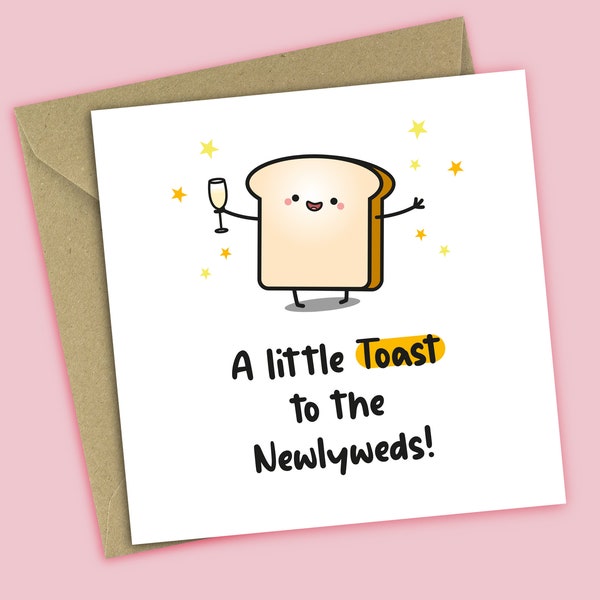 A Toast To The Newlyweds - Wedding Card, Newlyweds Card, For Friends, For Couple