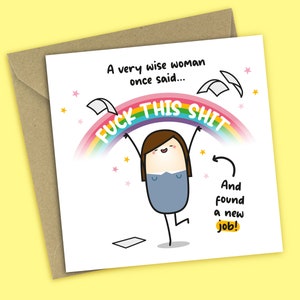 New Job Card - A Very Wise Woman Found Another Job, Congratulations Card, Leaving Work, For Colleague, Good Luck, For Her