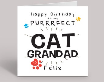 Cat Grandad Birthday Card, Funny Card from the Cat, Happy Birthday Card from the Cat, Cat Grandpa Birthday Card, Cat Papa, For Him
