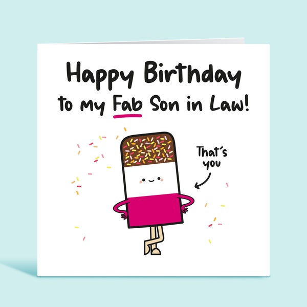 Funny Birthday Card for Son in Law - Etsy