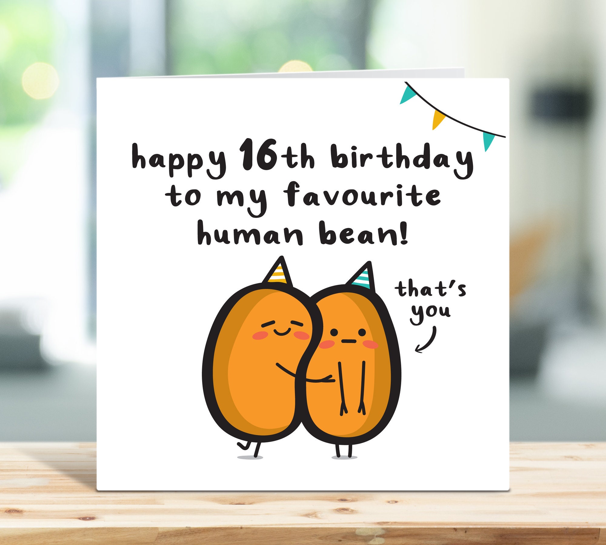 Funny 16th Birthday Card Happy Birthday to My Favourite Human | Etsy UK