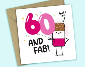 60th Birthday Card - 60 and Fab