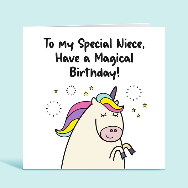 Unicorn Niece Birthday Card - To My Special Niece Have A Magical Birthday