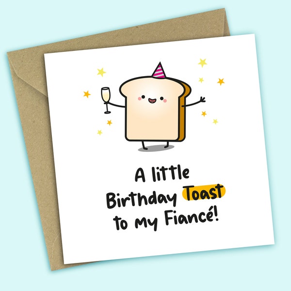 Fiancé Birthday Card - A Little Birthday Toast To My Fiancé, Funny Birthday Card, For Fiancé, For Him