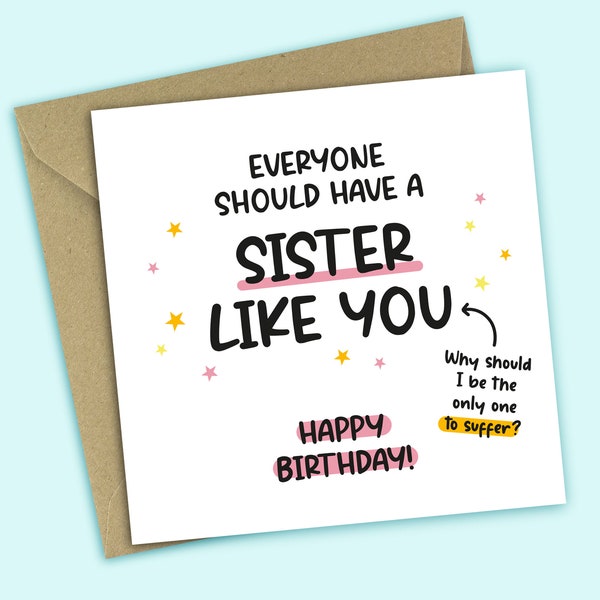 Sister Birthday Cards Etsy UK