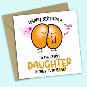 Tarjeta de cumpleaños para hija - Feliz cumpleaños a la mejor hija del mundo - Tarjeta de cumpleaños divertida