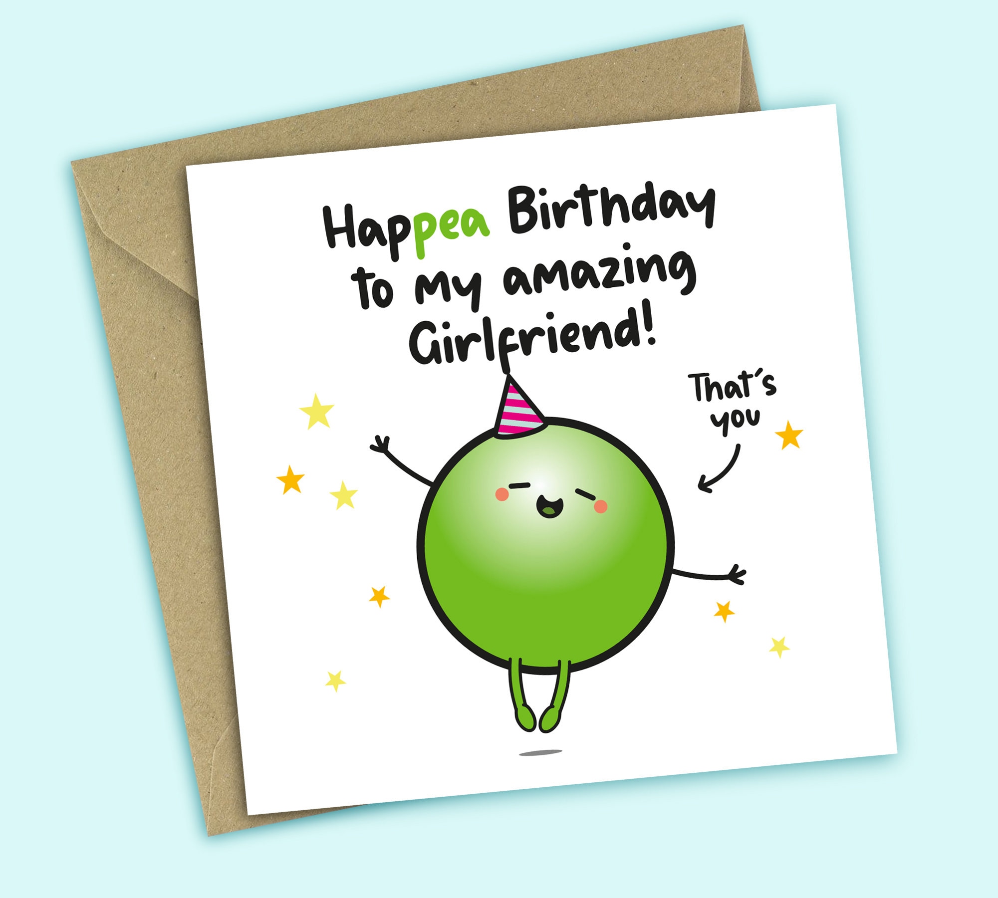 Girlfriend Birthday Card Hap-pea Birthday to My Amazing