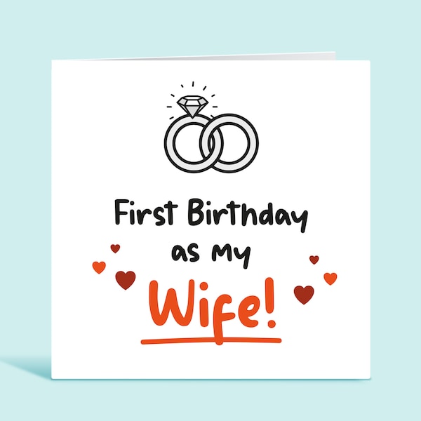 First Birthday As My Wife, Wife Birthday Card, Happy Birthday Wife, Greetings Card For Her