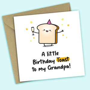 Grandpa Birthday Card - A Little Birthday Toast To My Grandpa, Funny Birthday Card, For Grandpa, For Him
