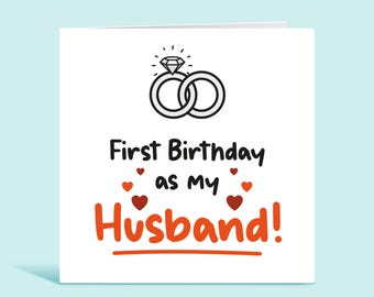 First Birthday As My Husband Card: Anniversary Greetings