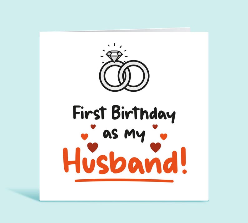 First Birthday As My Husband Card: Anniversary Greetings image 1
