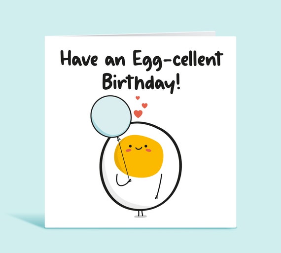 Funny Birthday Card Have an EGGCELLENT Birthday Happy | Etsy