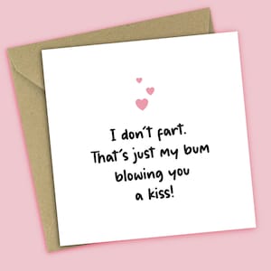 Valentines Day Card - Funny Fart Card - For Husband, Boyfriend, Wife, Girlfriend, For Him, For Her