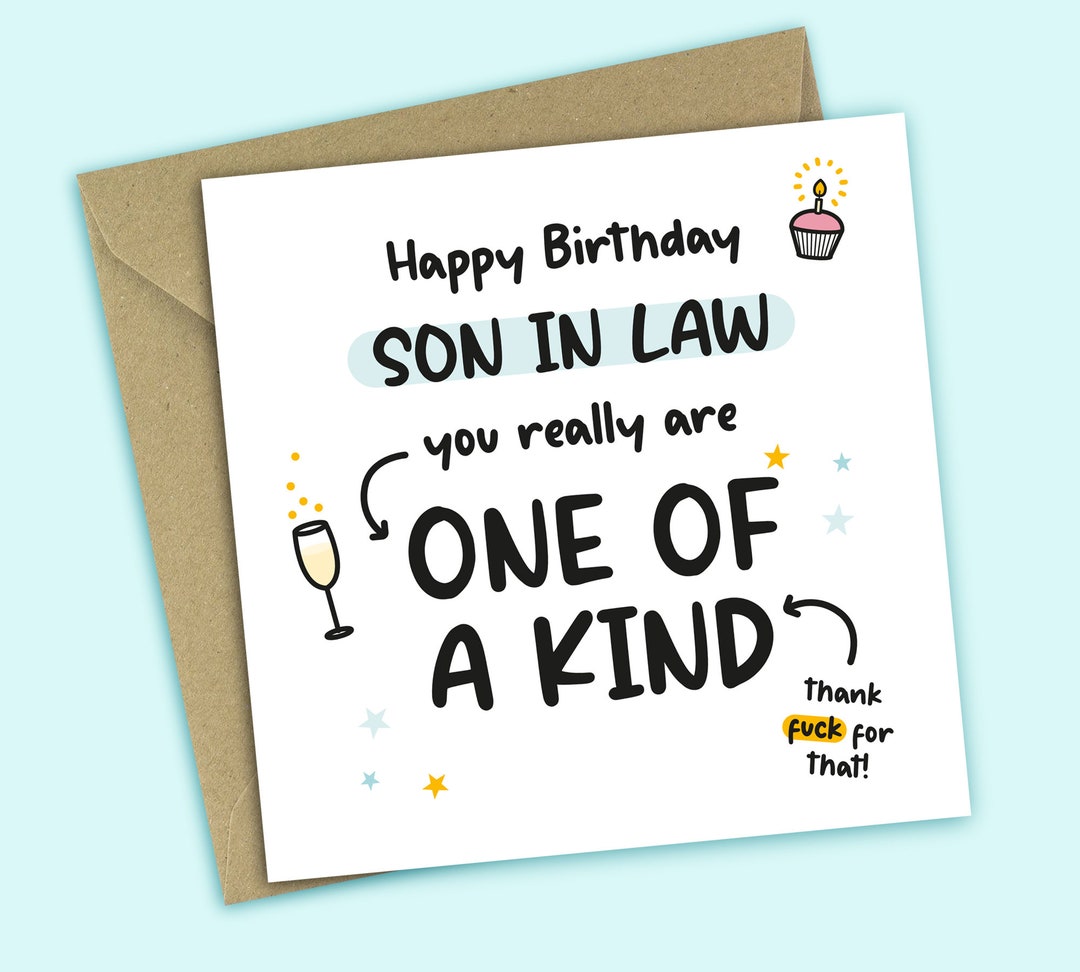 Son in Law Birthday Card Happy Birthday Son in Law You Really Are One ...