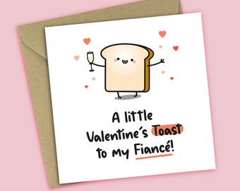 Fiance Valentine's Card - A Little Valentine's Toast To My Fiance, Funny Valentines Card, For Husband To Be, For Him